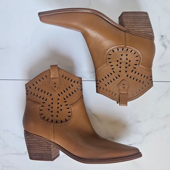 Marc Fisher Elyma Pointed Toe Western Boot Size 9.5 Chestnut Brown - Picture 4 of 12